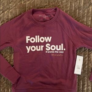 Spiritual Gangster Women's Maroon Crew Neck Sweater